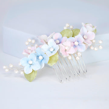 Porcelain/Ceramic Spring Serenade Hair comb, Bridal Hair piece, Bridal Hair Accessories, Wedding Hair Accessory.